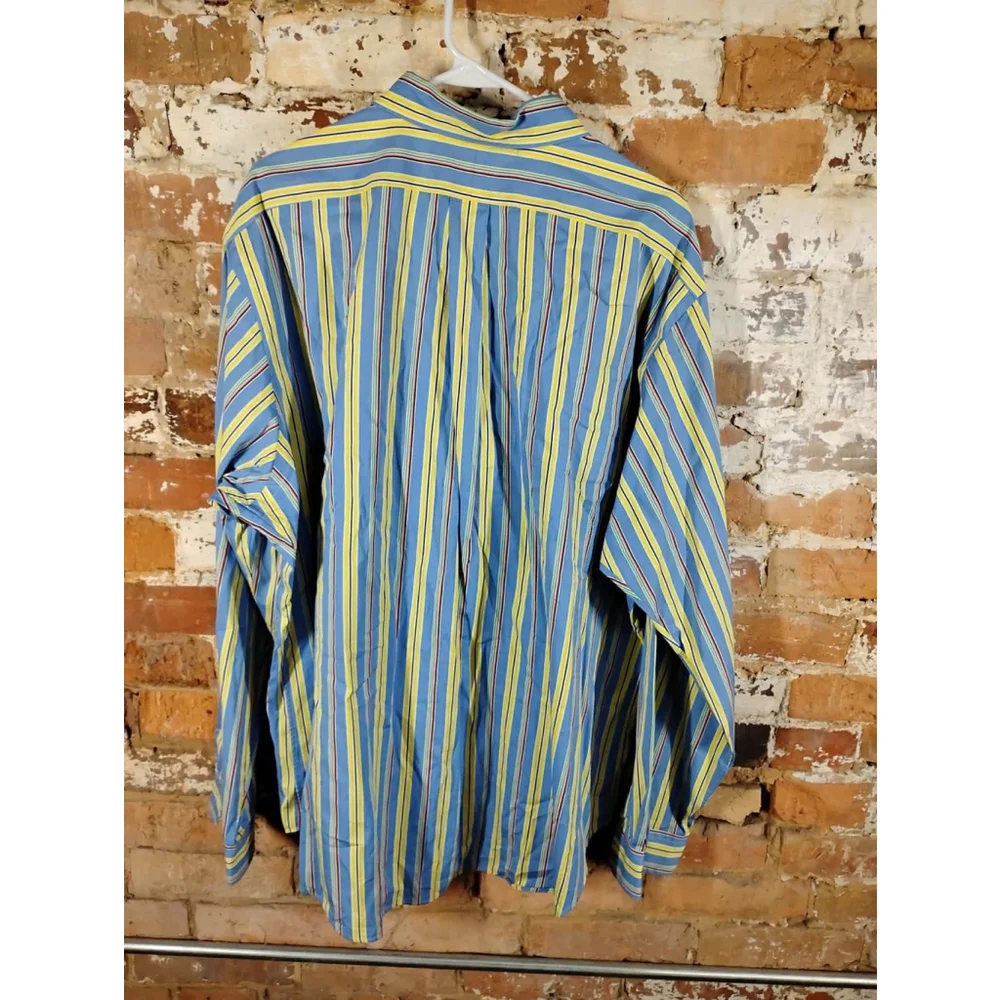 Polo Ralph Lauren Shirt Button Down Mens XXL Vintage Vivid Blue‎ Yellow Colors